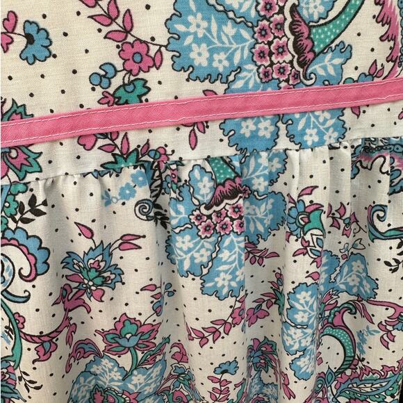 Vintage 70s Models Coat Housecoat Floral polkadot paisley pearl snap retro Small - Picture 4 of 7